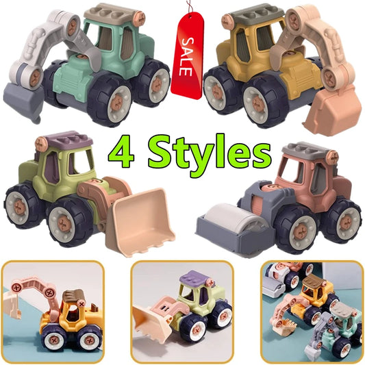 Kids DIY Engineering Truck Toy Set with Free Screwdriver - 4 Styles Available